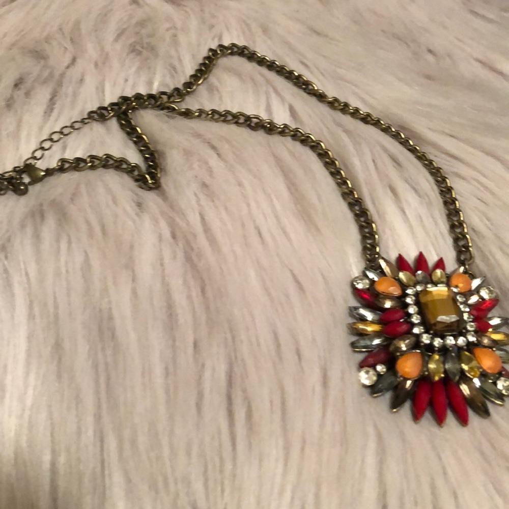 Red & Brown Colored Stone Necklace